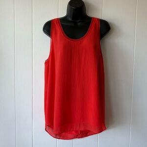 Babaton Silk Orange/Red Tank Top | Size Large